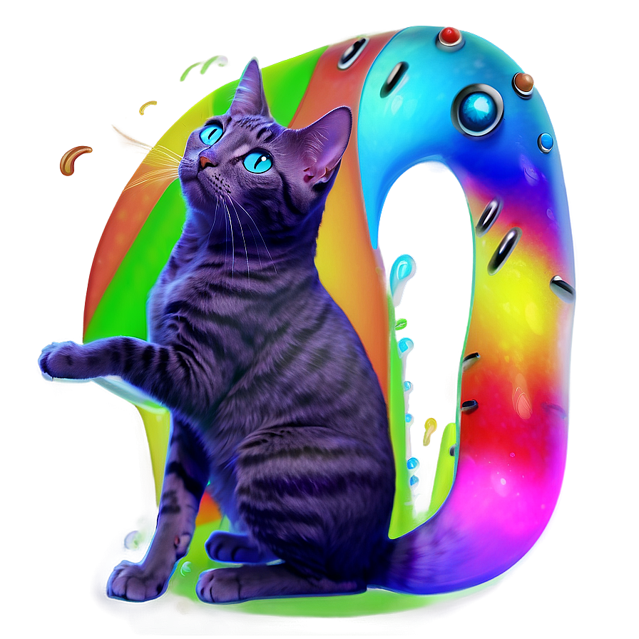 Rainbow Cat Fantasy Png D PNG image