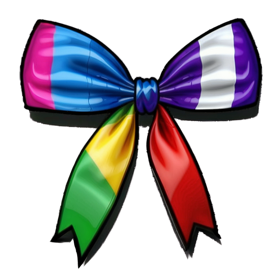 Rainbow Cheer Bow Png 14 PNG image