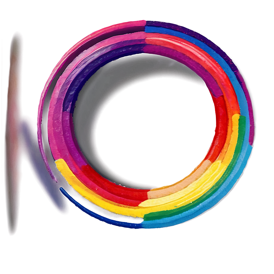 Rainbow Circle Abstract Painting Png 06262024 PNG image