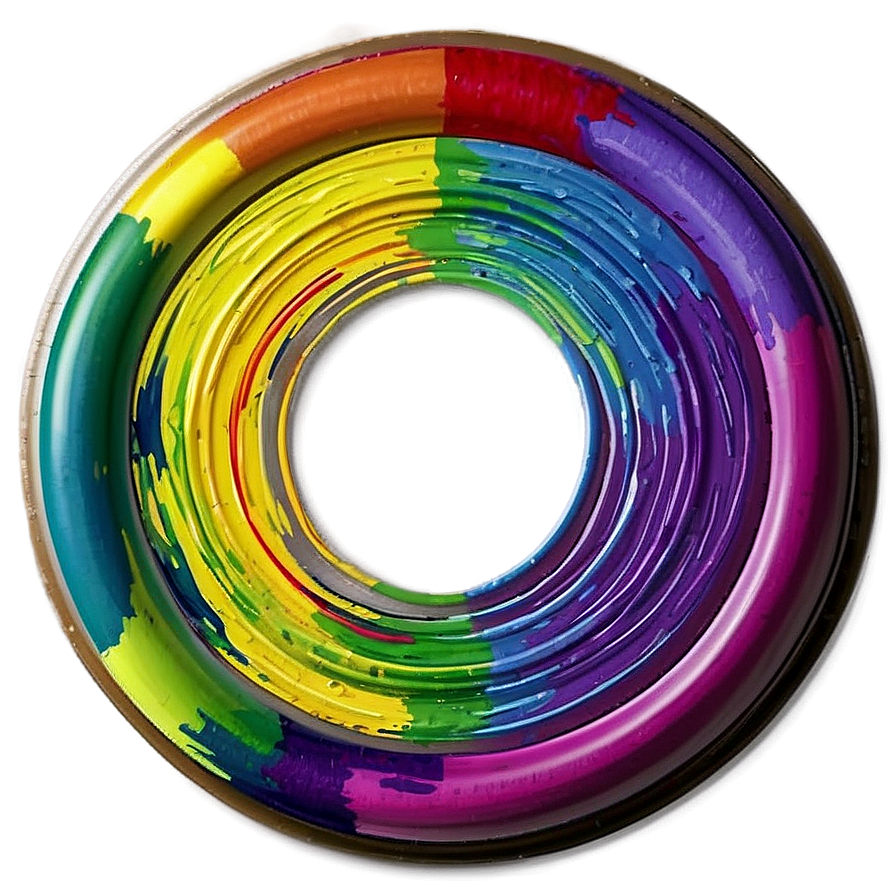 Rainbow Circle Abstract Painting Png Dhw13 PNG image