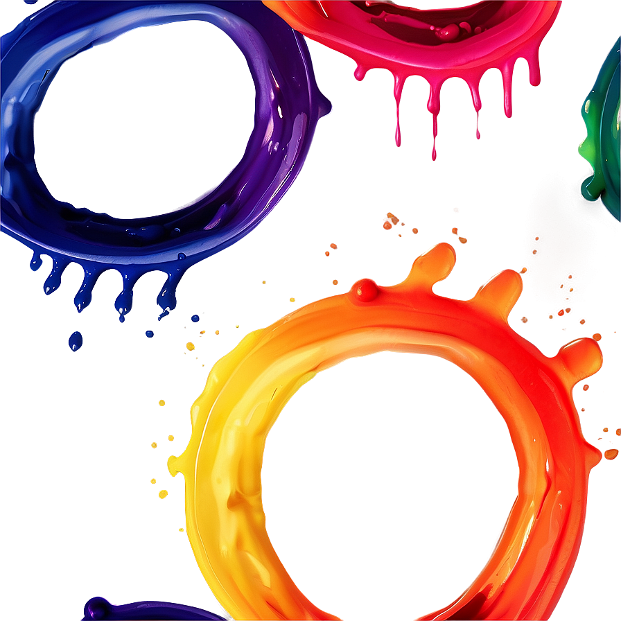 Rainbow Circle Ink Splash Png 06262024 PNG image