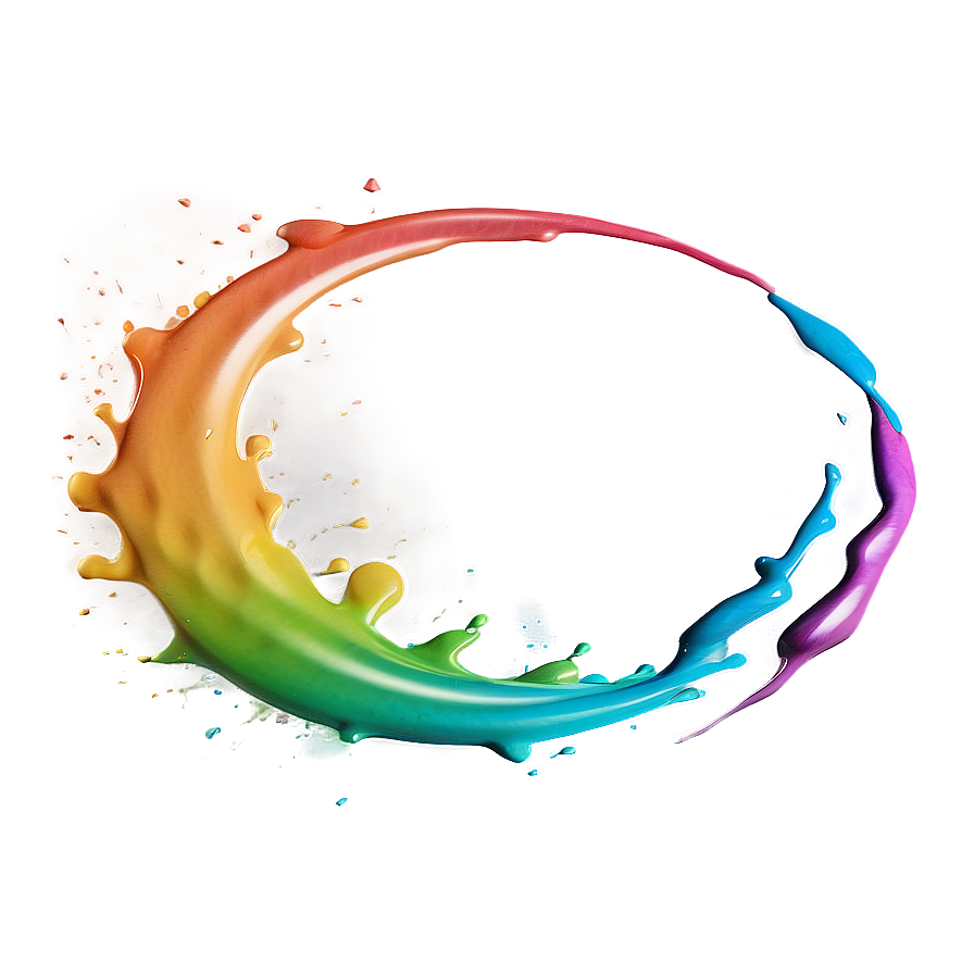 Rainbow Circle Ink Splash Png Knv45 PNG image