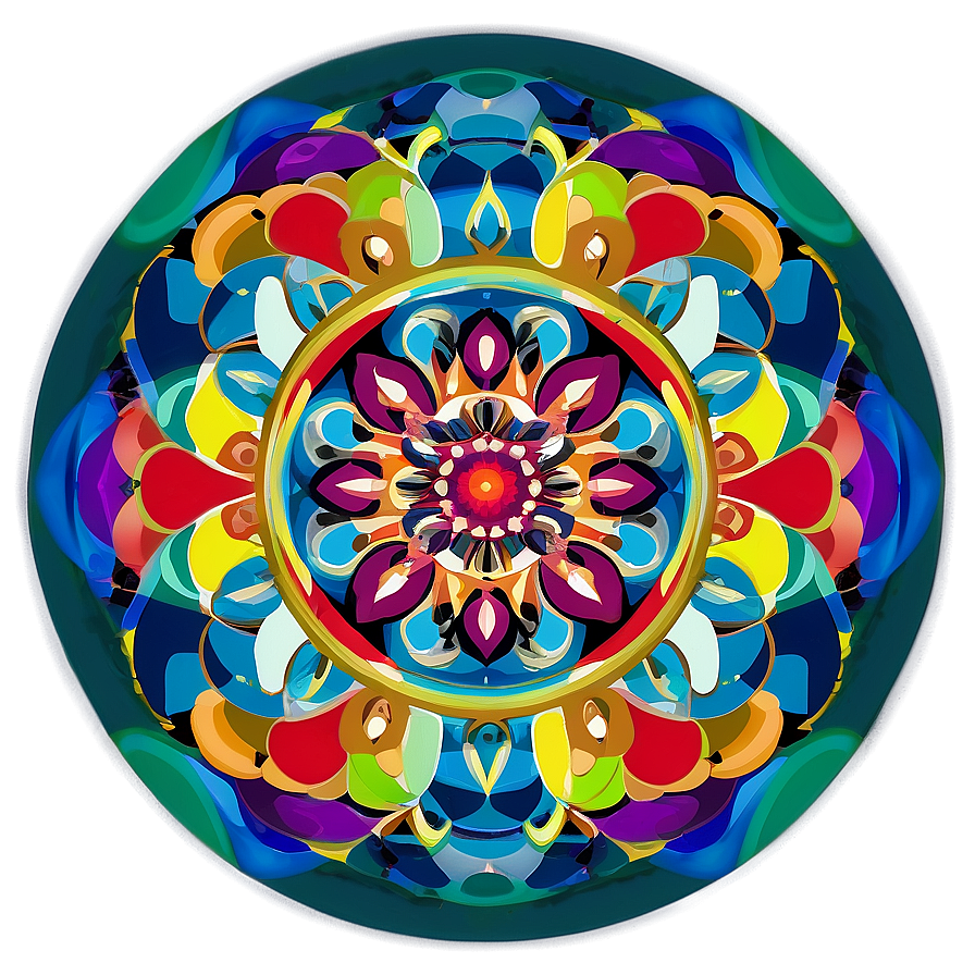 Rainbow Circle Mandala Design Png 92 PNG image