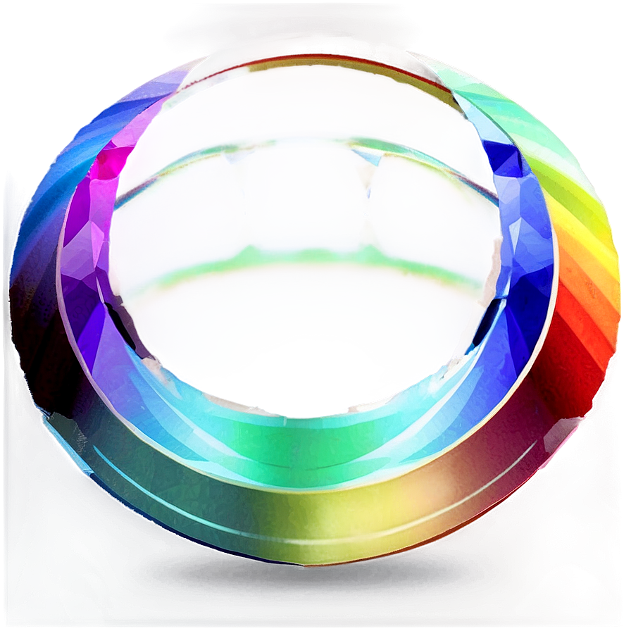 Rainbow Circle Prism Reflection Png 06262024 PNG image