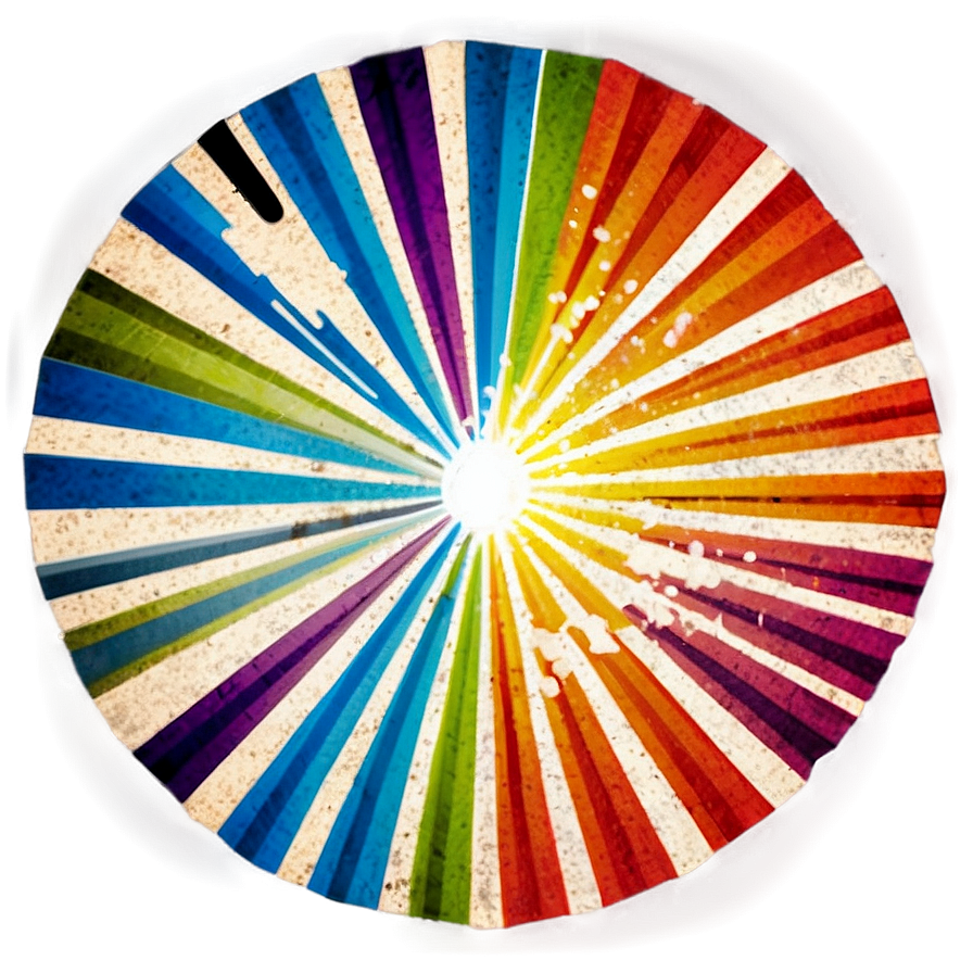 Rainbow Circle Retro Sunburst Png 06262024 PNG image