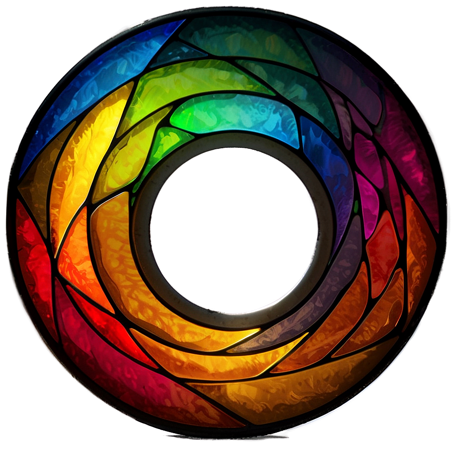 Rainbow Circle Stained Glass Effect Png 06262024 PNG image