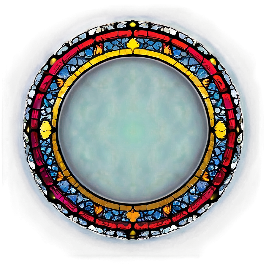 Rainbow Circle Stained Glass Effect Png Coq9 PNG image