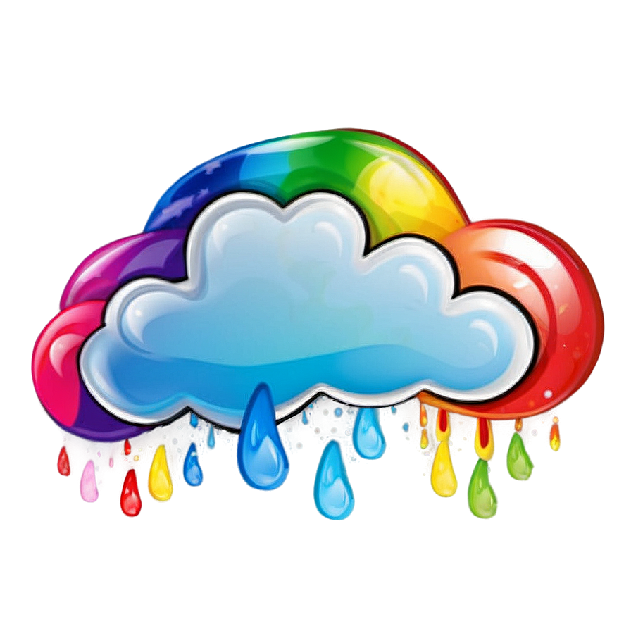 Rainbow Cloud Cute Png Srf55 PNG image