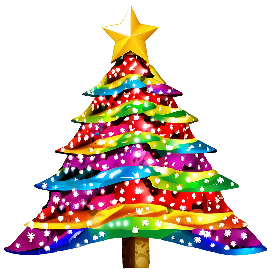 Rainbow Colored Arbol De Navidad Png Yxk PNG image