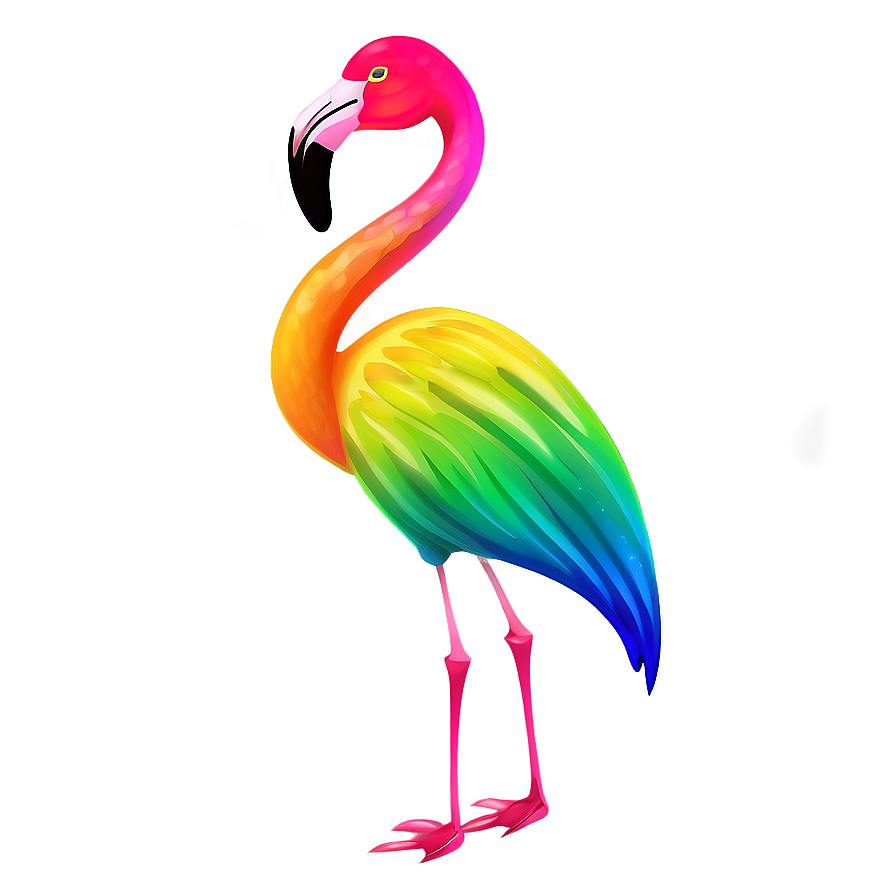 Rainbow-colored Flamingo Png 41 PNG image