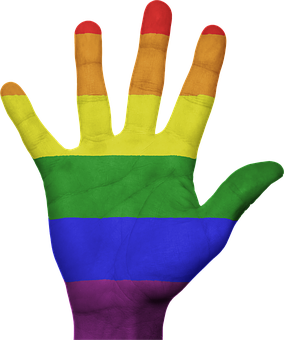 Rainbow Colored Hand Raised PNG image