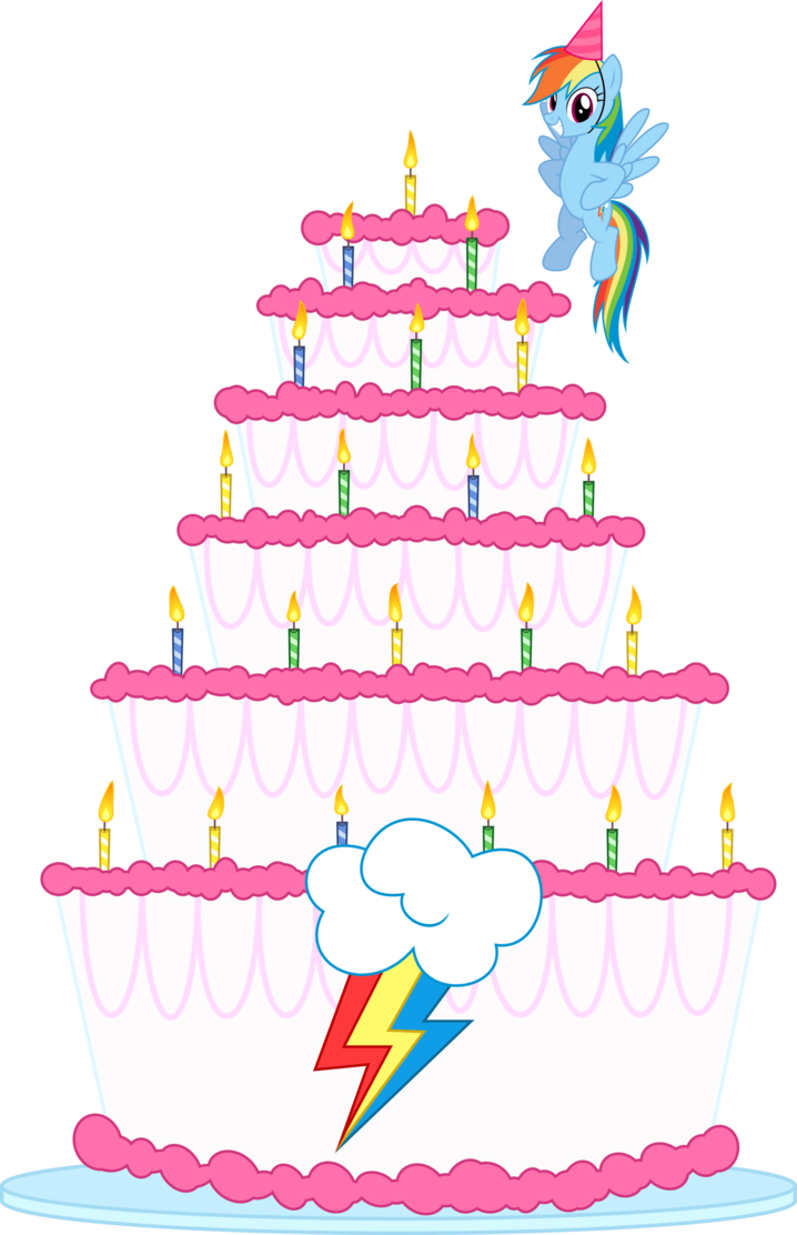 Rainbow Dash Birthday Cake Topper PNG image