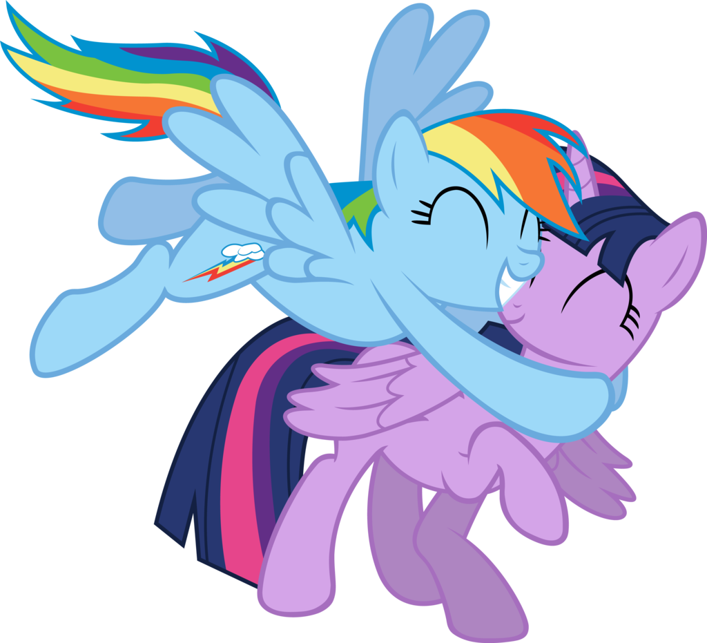 Rainbow Dash Twilight Sparkle Hug PNG image