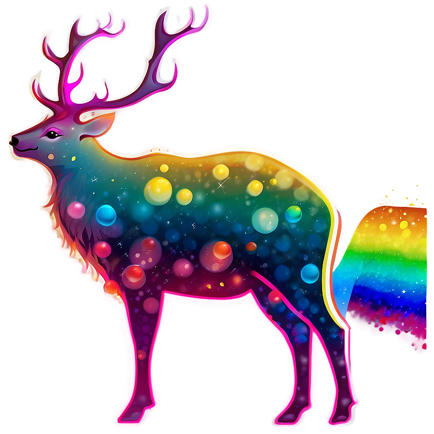 Rainbow Deer Fantasy Png 05062024 PNG image