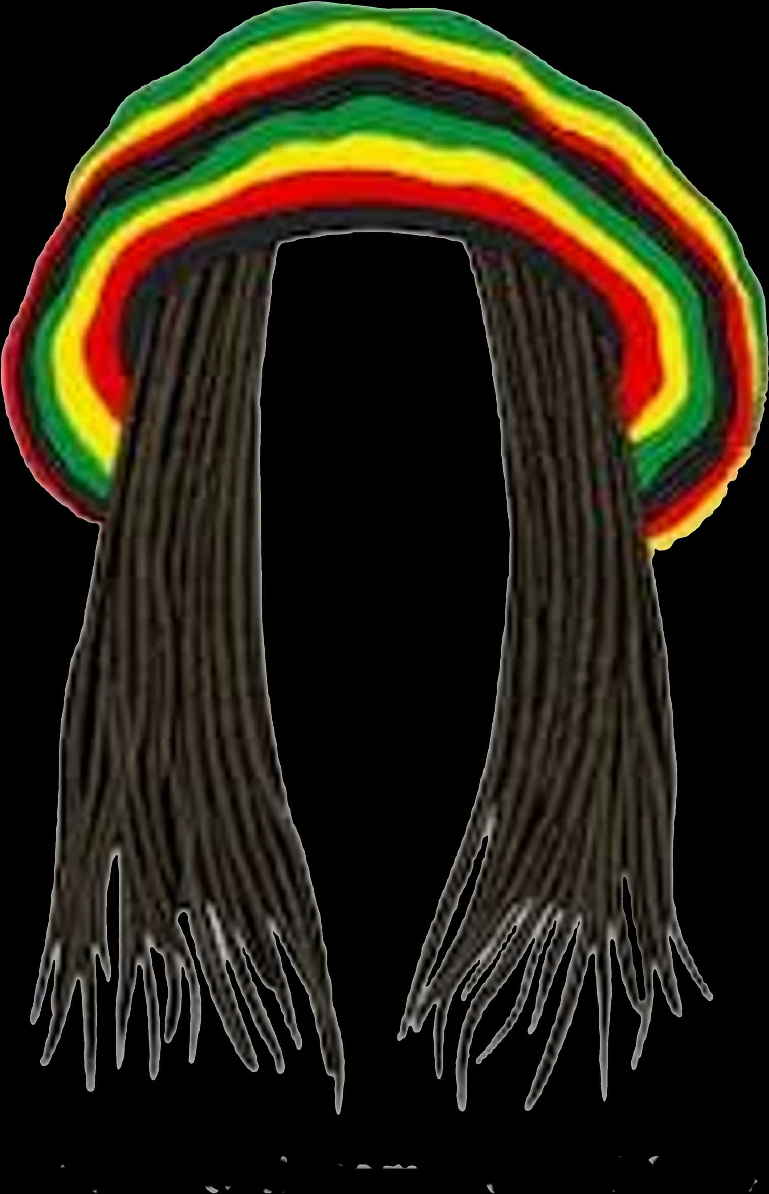 Rainbow Dreadlocks Hat PNG image