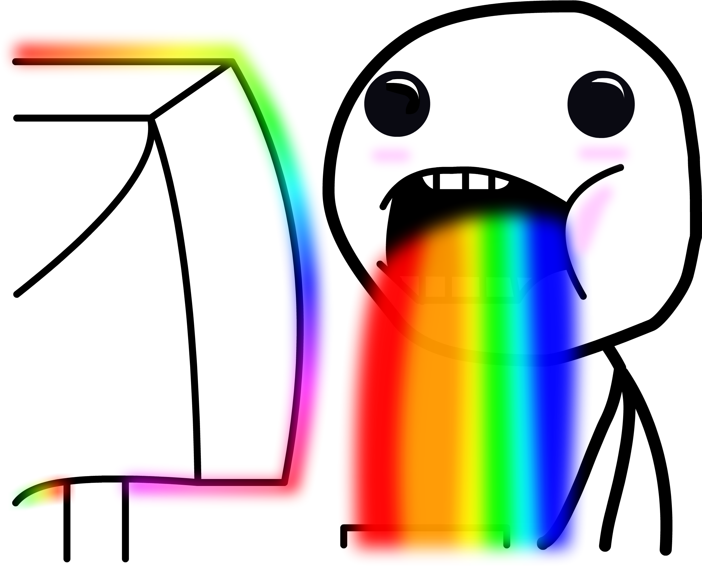 Rainbow Drool Cartoon Character PNG image
