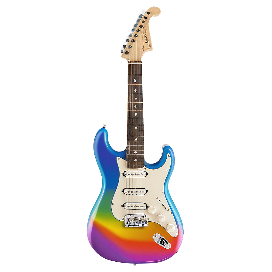 Rainbow Electric Guitar Png 05252024 PNG image