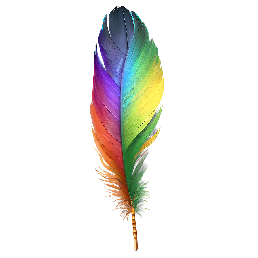 Rainbow Feather Plume Png 04292024 PNG image