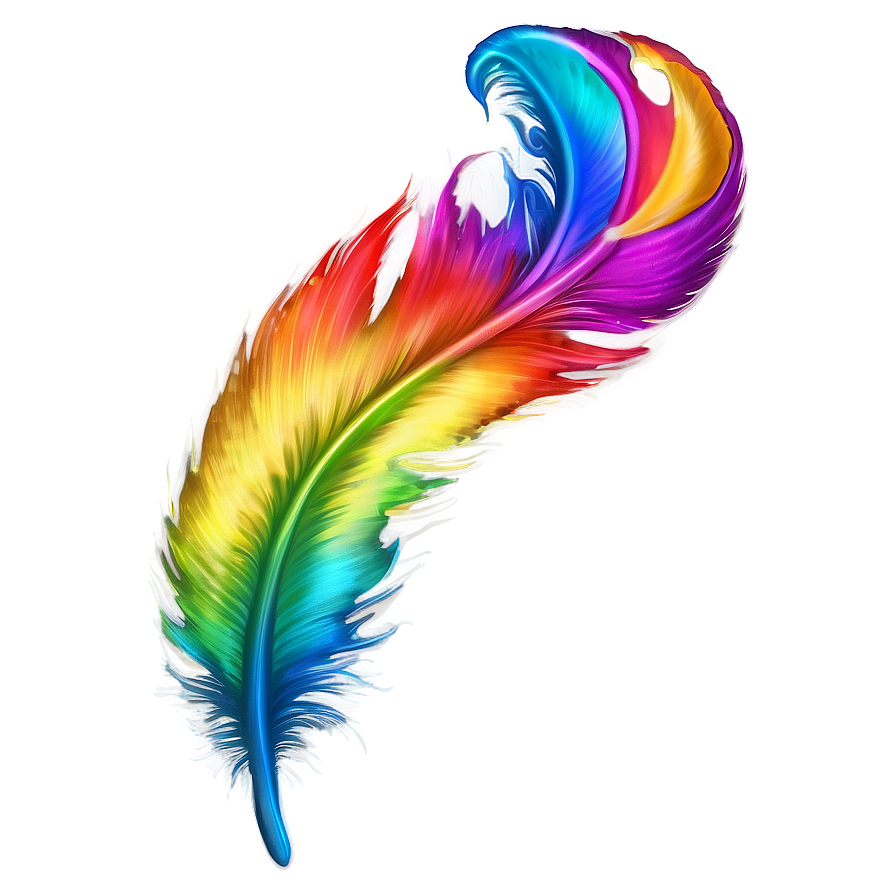 Rainbow Feather Plume Png 54 PNG image