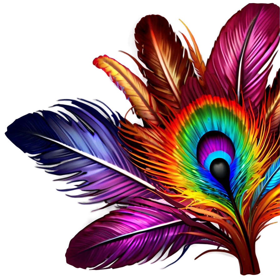 Rainbow Feather Plume Png Tpx31 PNG image