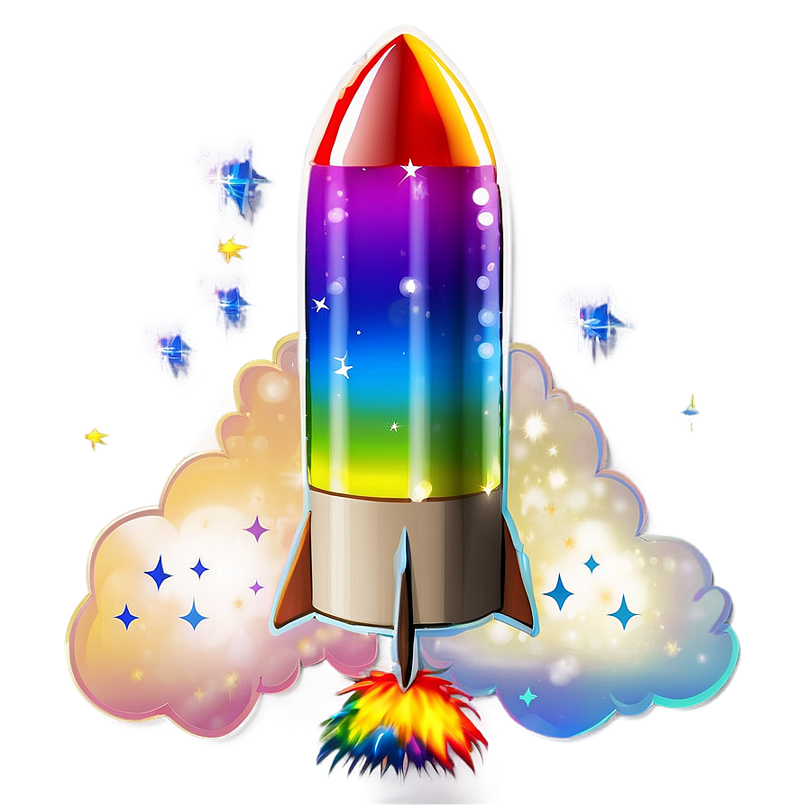 Rainbow Firework Rocket Png 06212024 PNG image