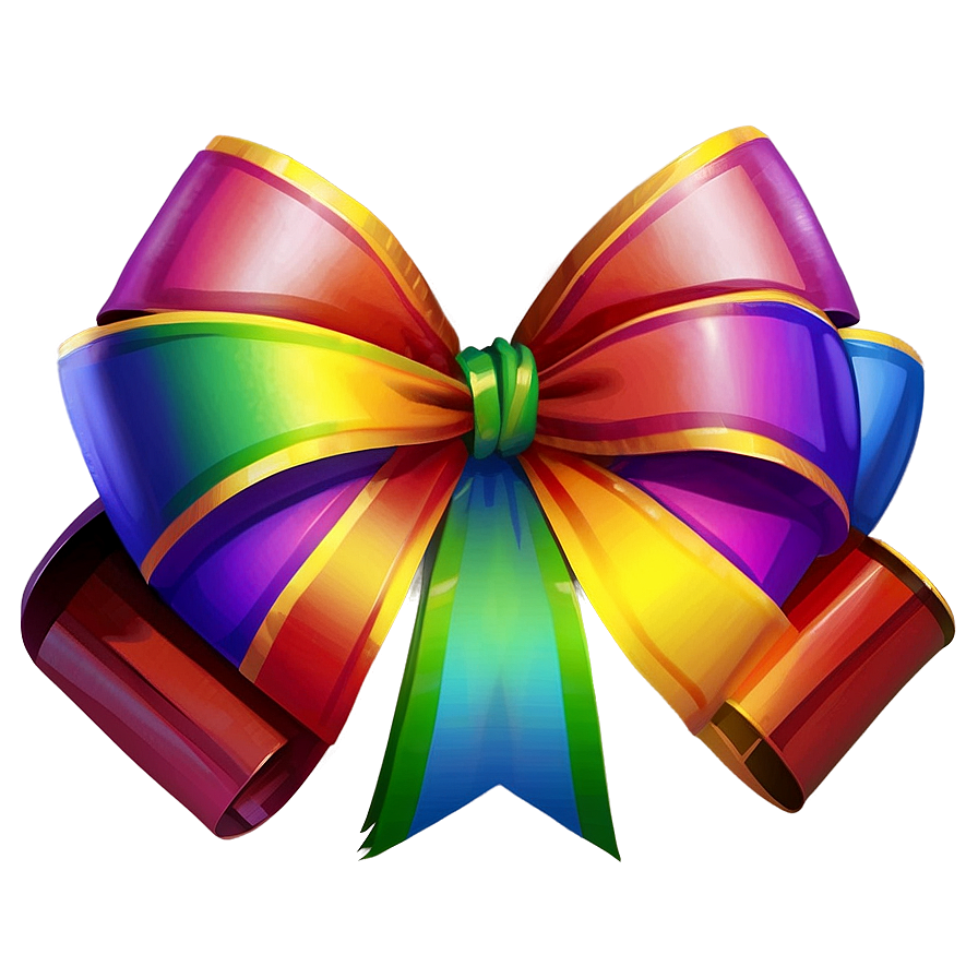 Rainbow Gift Bow Png 7 PNG image