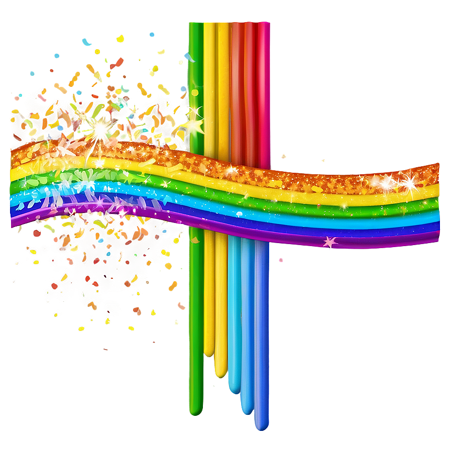 Rainbow Glitter Line Design Png 17 PNG image