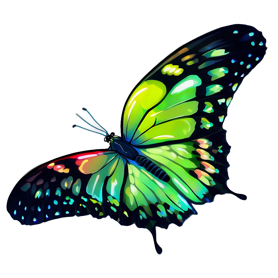 Rainbow Glow Butterfly Png 13 PNG image