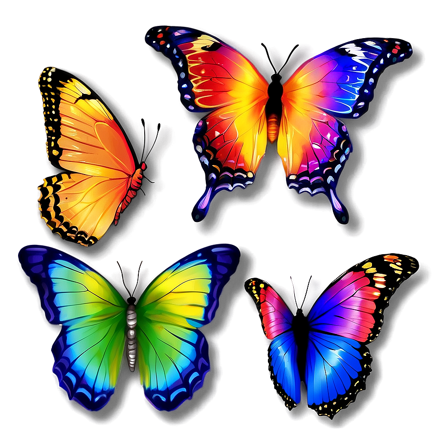 Rainbow Glow Butterfly Png Teo PNG image