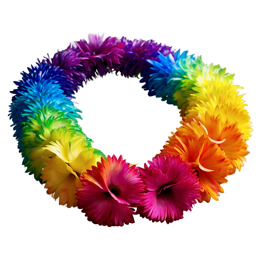 Rainbow Hawaiian Lei Png 06262024 PNG image