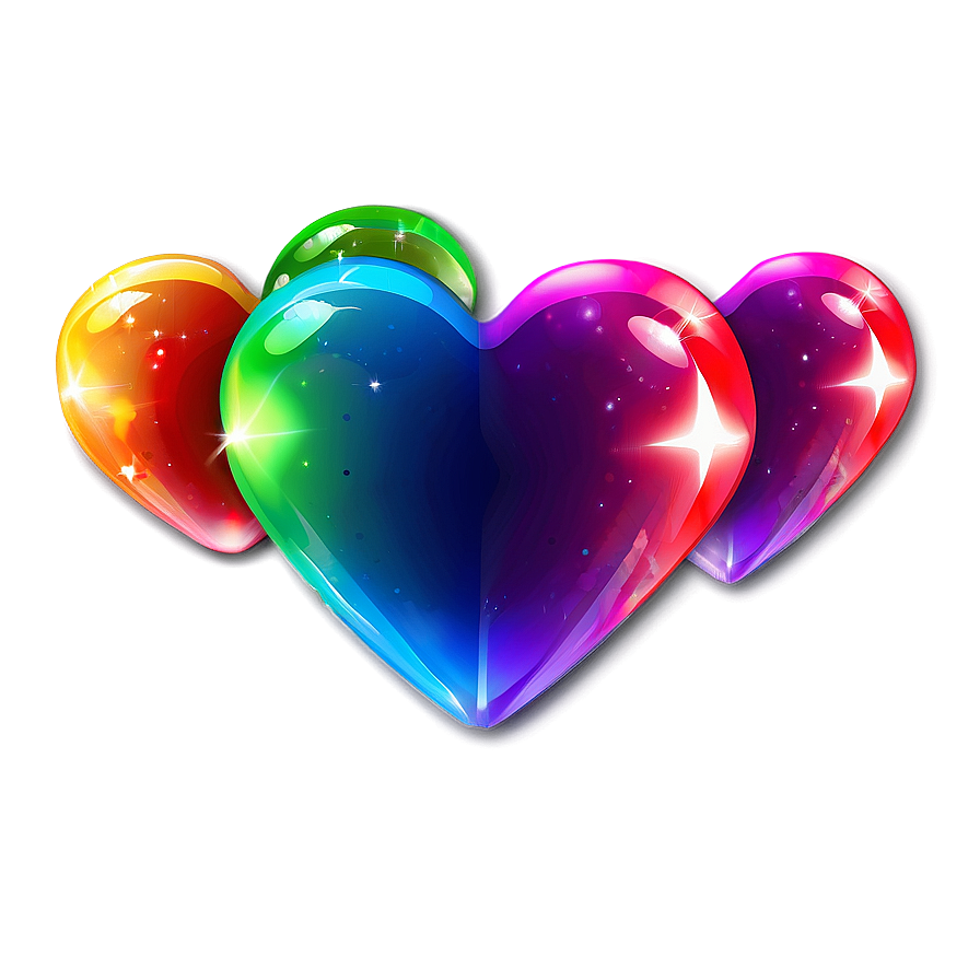 Rainbow Heart Background Png 06252024 PNG image