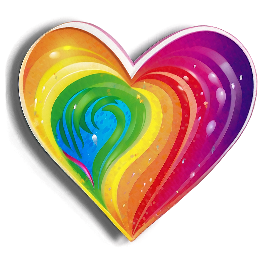 Rainbow Heart Background Png 06252024 PNG image