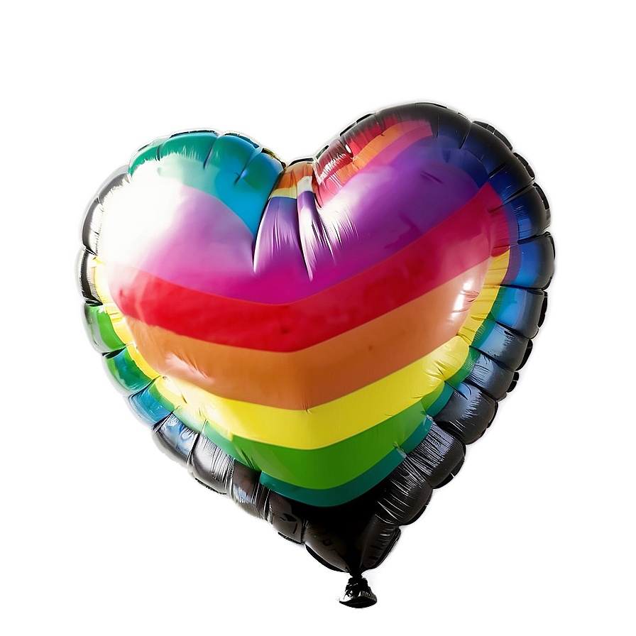 Rainbow Heart Balloon Png 06212024 PNG image