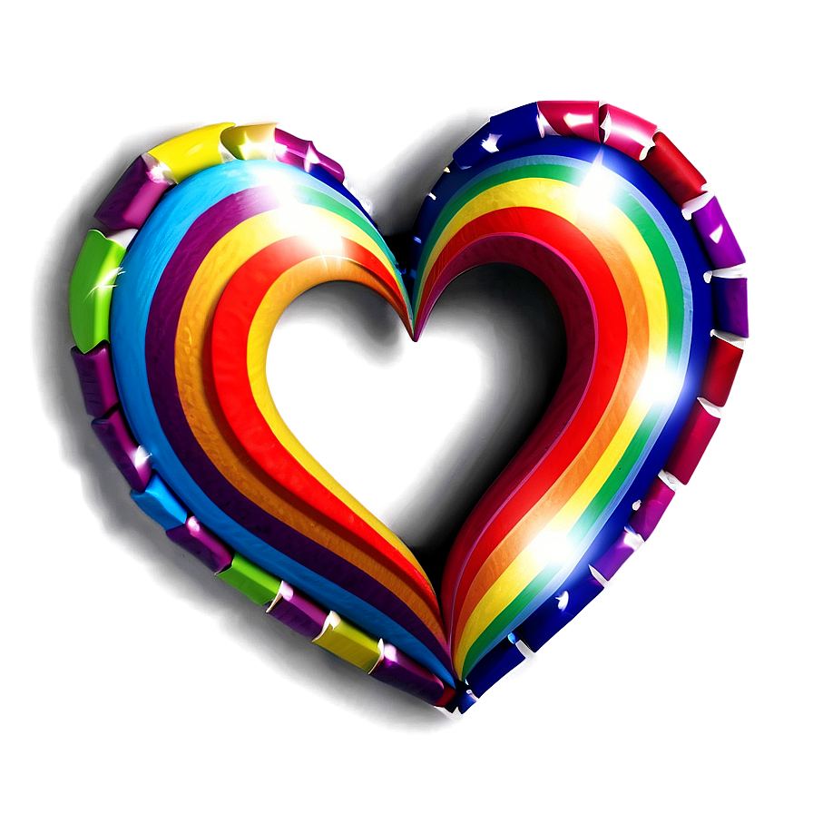 Rainbow Heart Border Png 22 PNG image