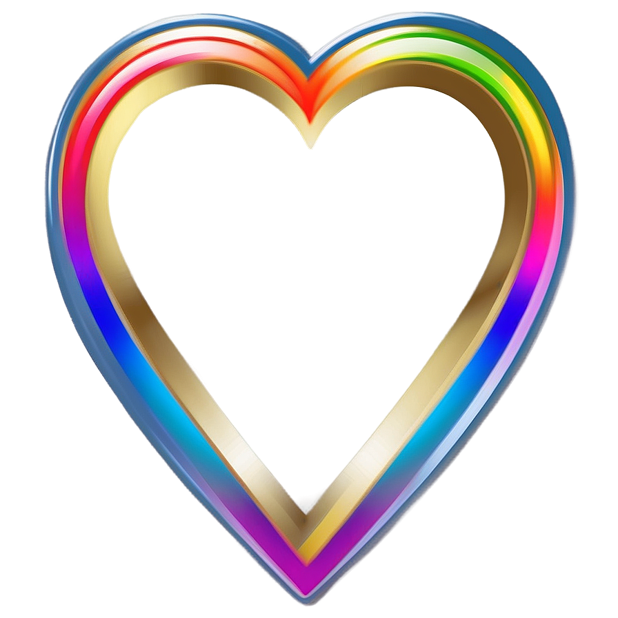 Rainbow Heart Clipart Png 06132024 PNG image