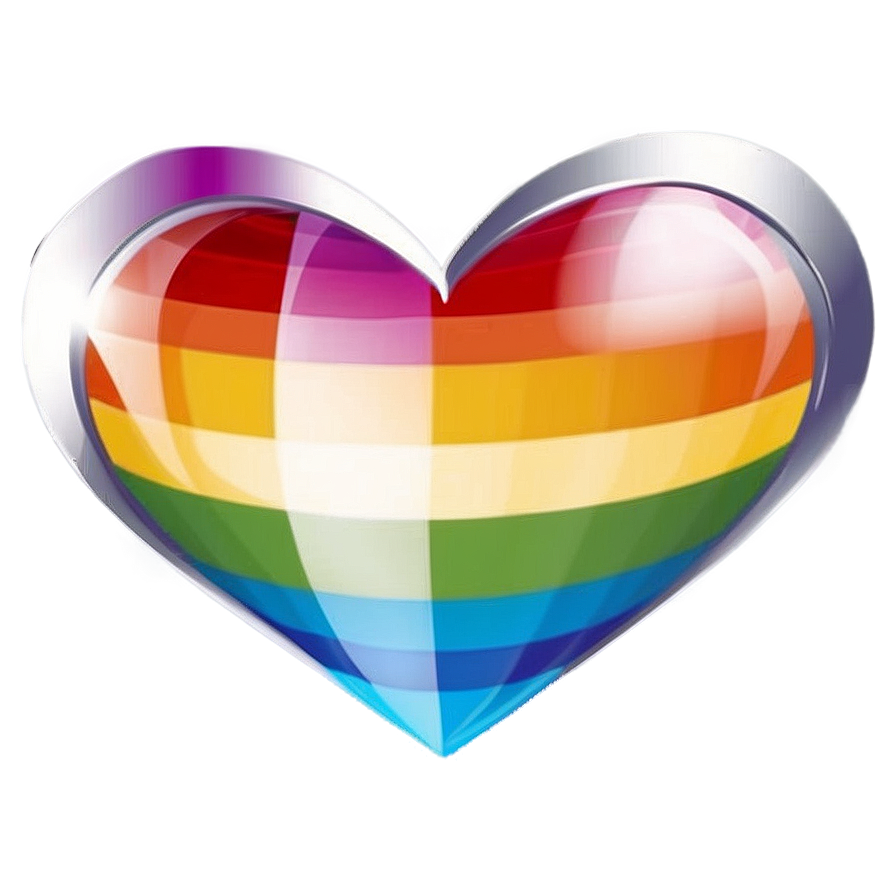 Rainbow Heart Clipart Png 06252024 PNG image