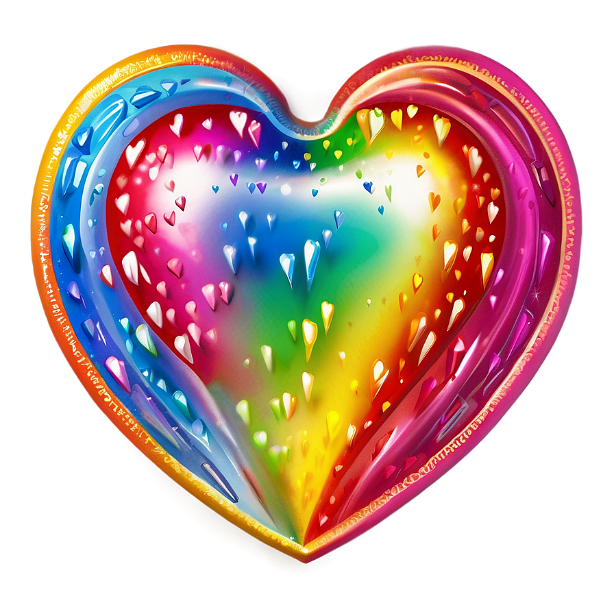 Rainbow Heart Decoration Png 06252024 PNG image