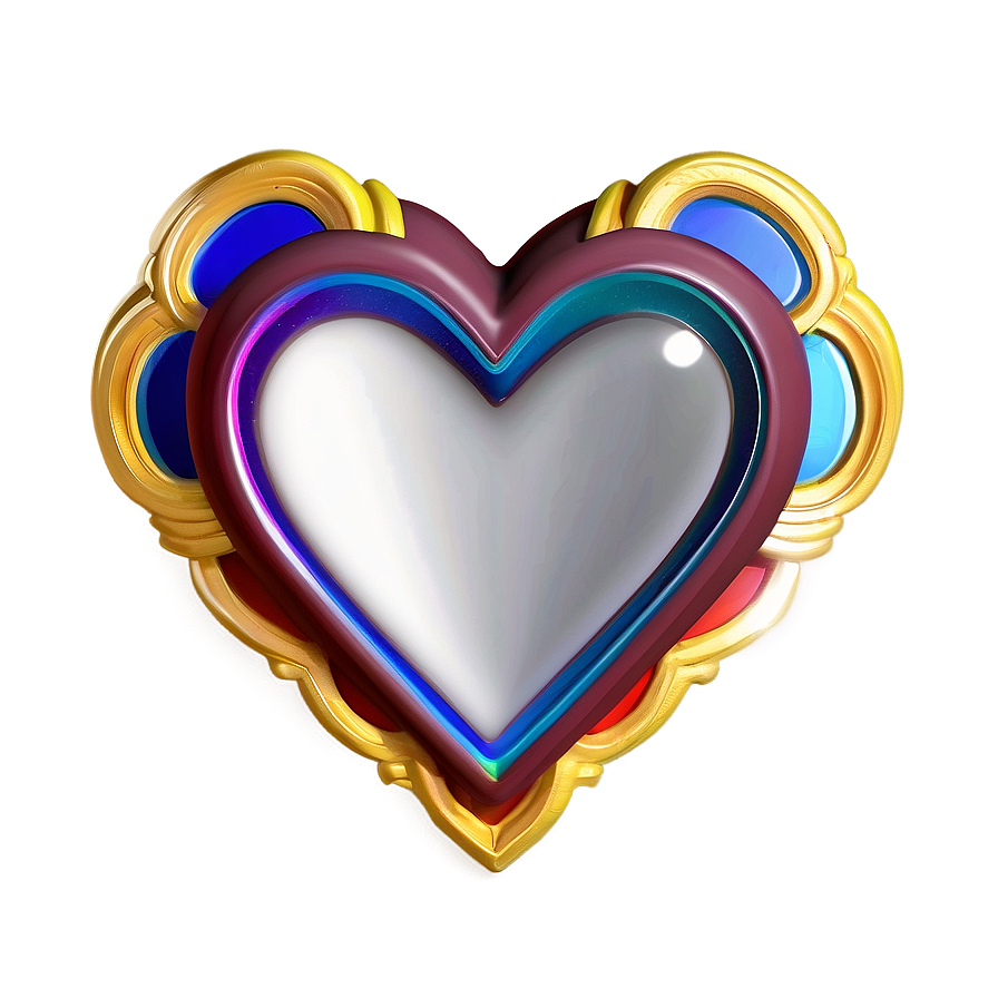 Rainbow Heart Emblem Png 04292024 PNG image