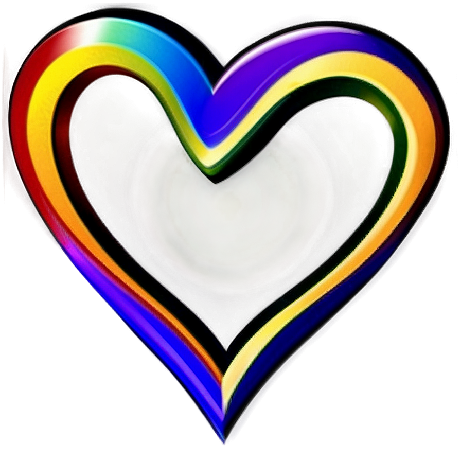 Rainbow Heart Emblem Png 04292024 PNG image