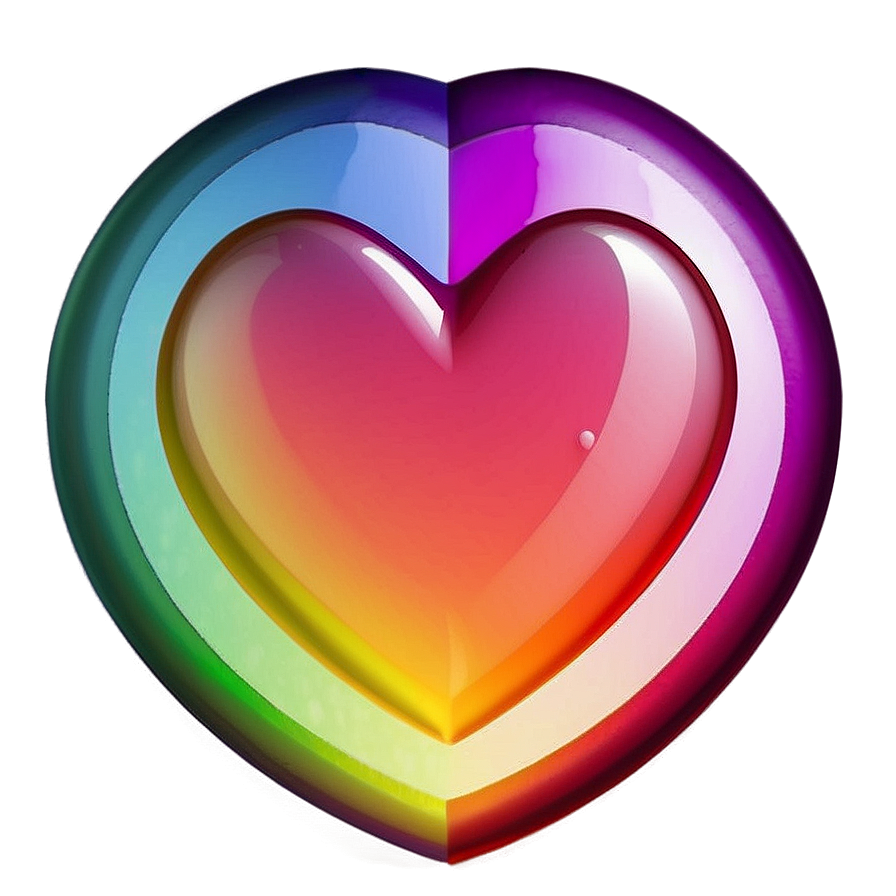 Rainbow Heart Emoji Png 06252024 PNG image