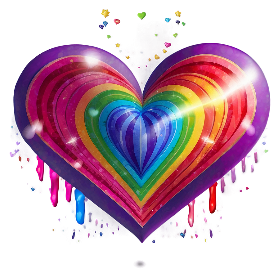 Rainbow Heart Illustration Png Uyu PNG image