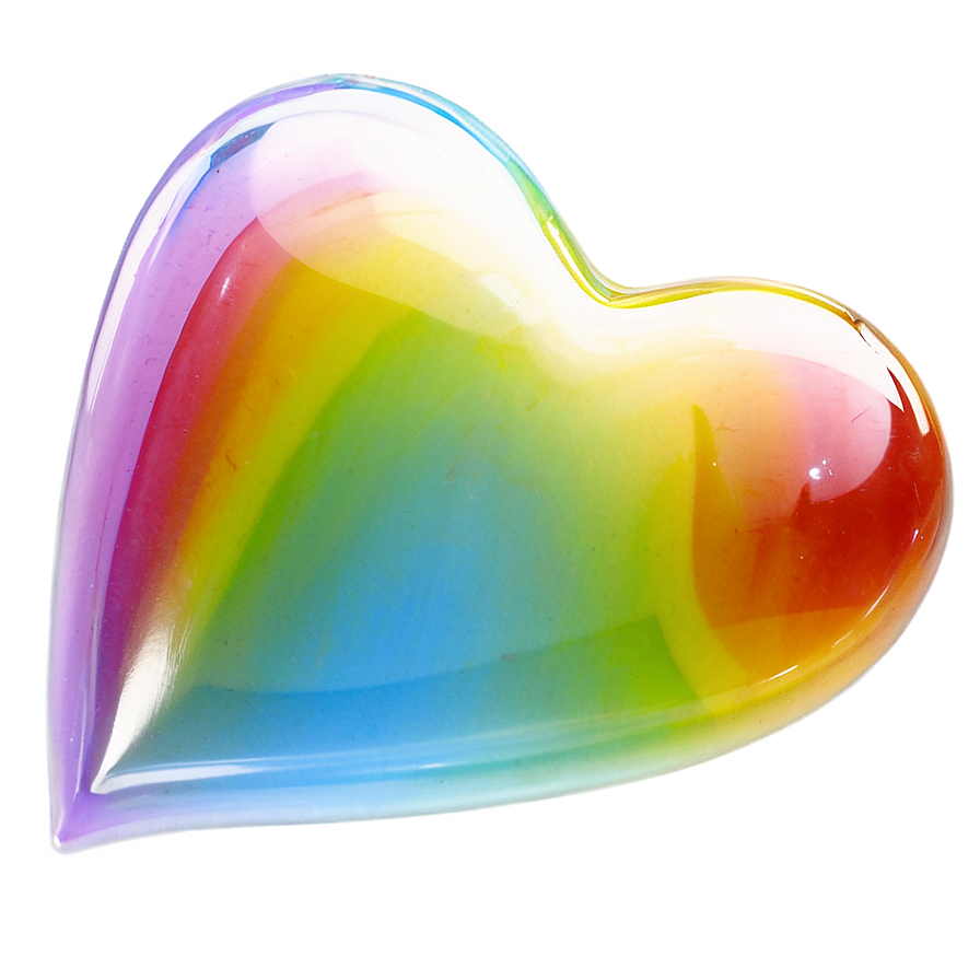 Rainbow Heart In Glass Png 06252024 PNG image