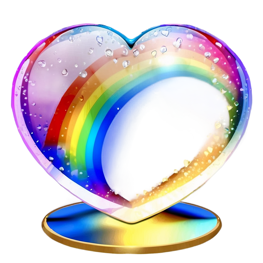 Rainbow Heart In Glass Png 87 PNG image