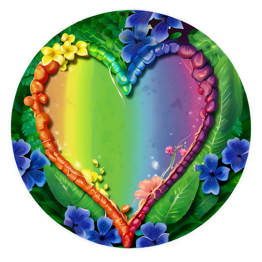 Rainbow Heart In Nature Png Fof PNG image