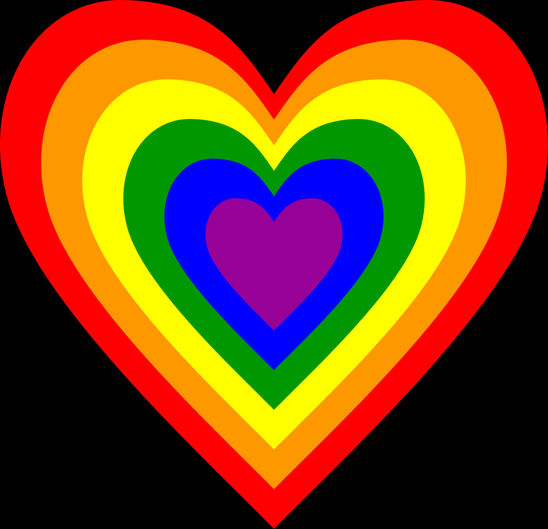 Rainbow Heart Love Clipart PNG image