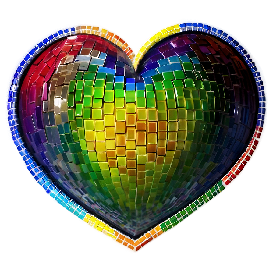 Rainbow Heart Mosaic Png 06252024 PNG image