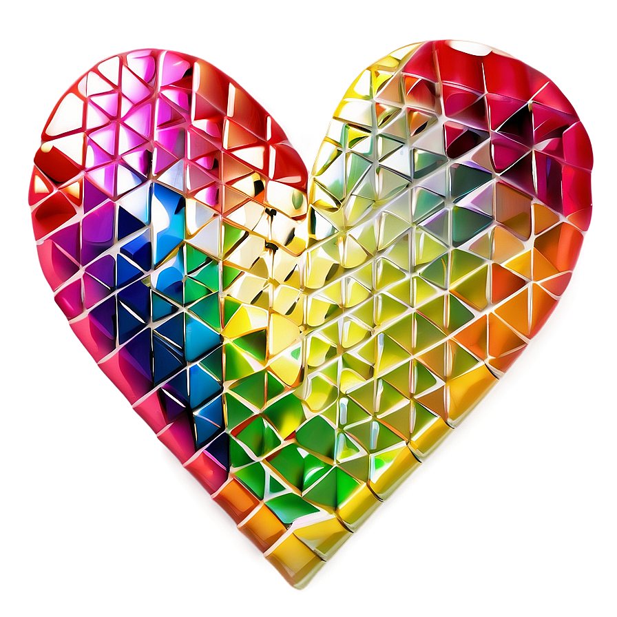 Rainbow Heart Mosaic Png Pqu33 PNG image