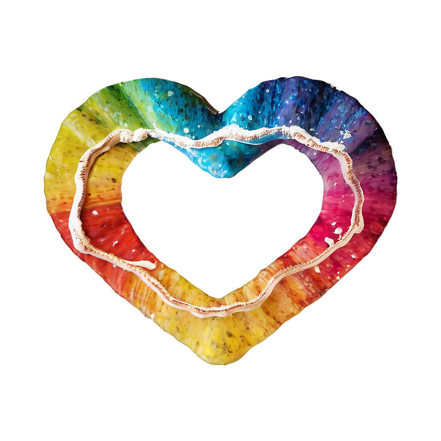 Rainbow Heart On Beach Png 06252024 PNG image