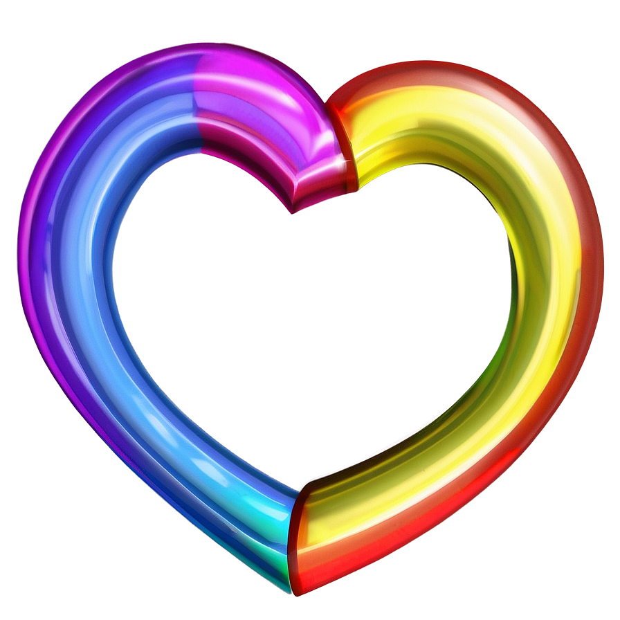 Rainbow Heart Outline Png 06252024 PNG image