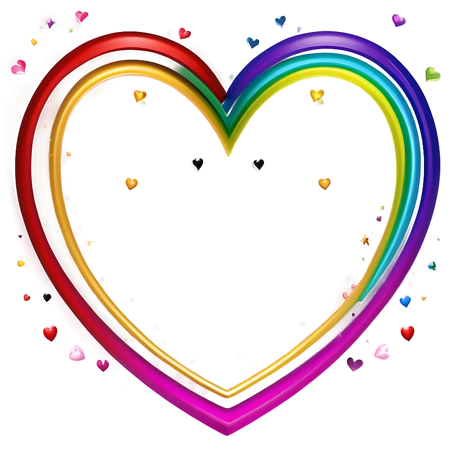 Rainbow Heart Outline Png 55 PNG image